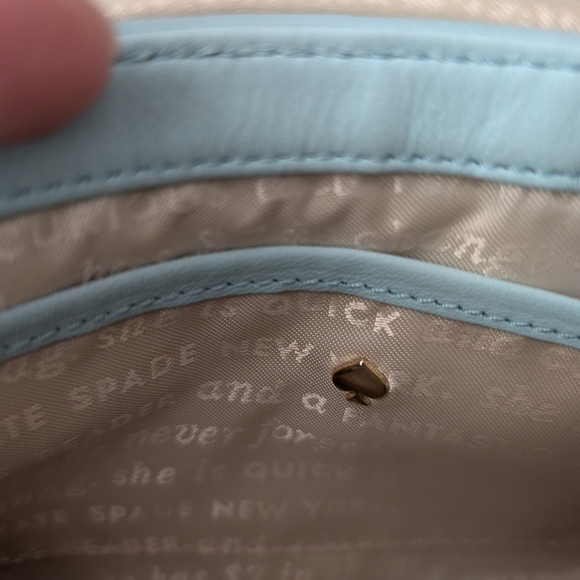 Kate Spade Storybook Leather Crossbody Bag Light Blue with Bow Detail NWOT - Picture 6 of 7
